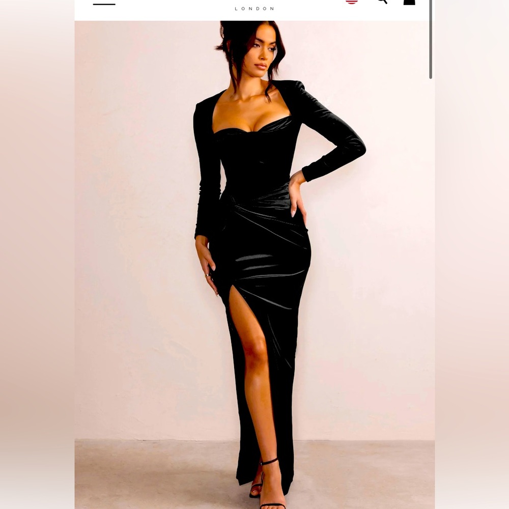 Black velvet gown